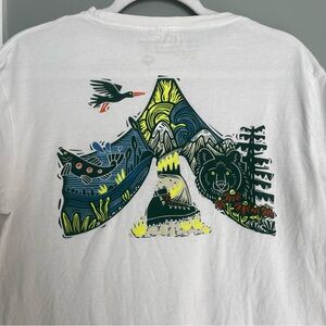 Public Lands x Woosah Collab Nature Design White Graphic Tee Shirt